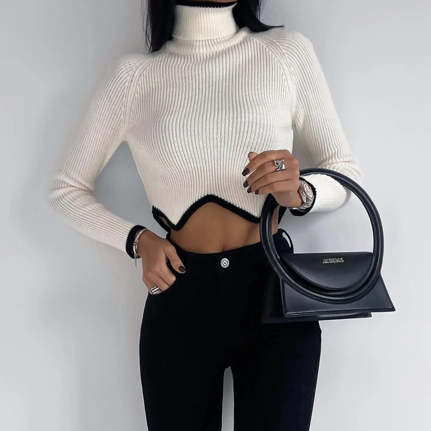 Cozy Knit Turtleneck Sweater for Y2K Fashion Lovers - Perfect for Aesthetic Outfits