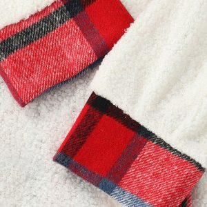 Cozy Lambswool Plaid Jacket for Y2K Aesthetic and Grunge Style Outfits