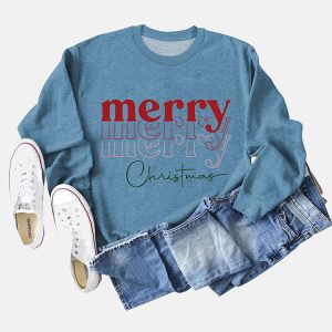 Cozy Merry Christmas Sweatshirt in Y2K Style for Festive Aesthetic Outfits