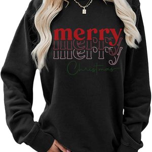 Cozy Merry Christmas Sweatshirt in Y2K Style for Festive Aesthetic Outfits