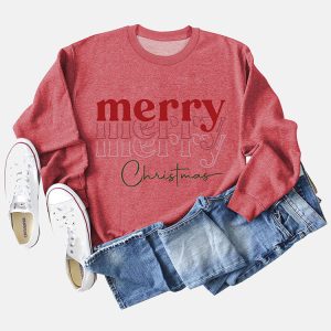 Cozy Merry Christmas Sweatshirt in Y2K Style for Festive Aesthetic Outfits