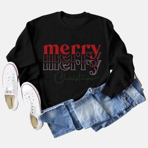 Cozy Merry Christmas Sweatshirt in Y2K Style for Festive Aesthetic Outfits