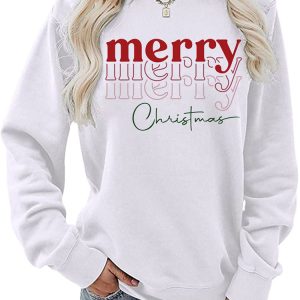 Cozy Merry Christmas Sweatshirt in Y2K Style for Festive Aesthetic Outfits