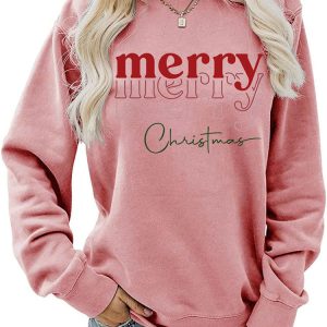 Cozy Merry Christmas Sweatshirt in Y2K Style for Festive Aesthetic Outfits