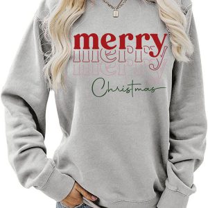 Cozy Merry Christmas Sweatshirt in Y2K Style for Festive Aesthetic Outfits