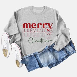 Cozy Merry Christmas Sweatshirt in Y2K Style for Festive Aesthetic Outfits