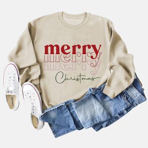 Cozy Merry Christmas Sweatshirt in Y2K Style for Festive Aesthetic Outfits