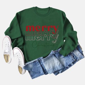 Cozy Merry Christmas Sweatshirt in Y2K Style for Festive Aesthetic Outfits