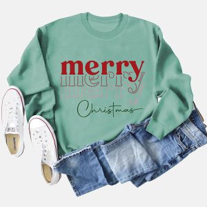 Cozy Merry Christmas Sweatshirt in Y2K Style for Festive Aesthetic Outfits