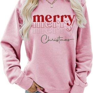 Cozy Merry Christmas Sweatshirt in Y2K Style for Festive Aesthetic Outfits