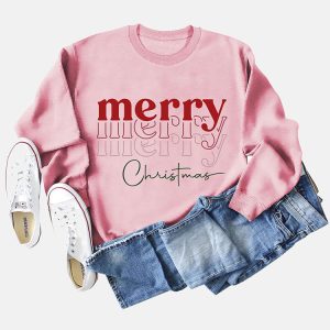 Cozy Merry Christmas Sweatshirt in Y2K Style for Festive Aesthetic Outfits