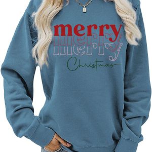 Cozy Merry Christmas Sweatshirt in Y2K Style for Festive Aesthetic Outfits