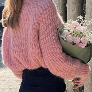 Cozy Plush Pinnacle Chunky Sweater for Y2K Aesthetic and Grunge Style Outfits