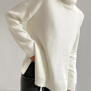 Cozy Snuggle Up Turtleneck Sweater for Y2K Aesthetic and Grunge Style Outfits