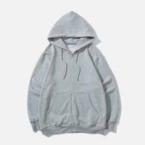 Cozy Solid Basic Hoodie for Y2K Fashion Lovers - Perfect for Grunge and Coquette Aesthetics