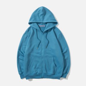 Cozy Solid Basic Hoodie for Y2K Fashion Lovers - Perfect for Grunge and Coquette Aesthetics