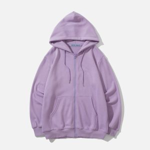 Cozy Solid Basic Hoodie for Y2K Fashion Lovers - Perfect for Grunge and Coquette Aesthetics