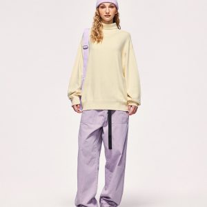 Cozy Turtleneck Loose Solid Color Sweater for Y2K Aesthetic and Grunge Style Outfits