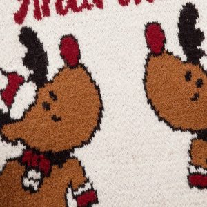 Cozy Y2K Christmas Reindeer Sweater for Festive Aesthetic Vibes and Holiday Cheer