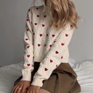 Cupid's Cozy Knit Sweater: Y2K Aesthetic Top for Comfy, Cute Layering