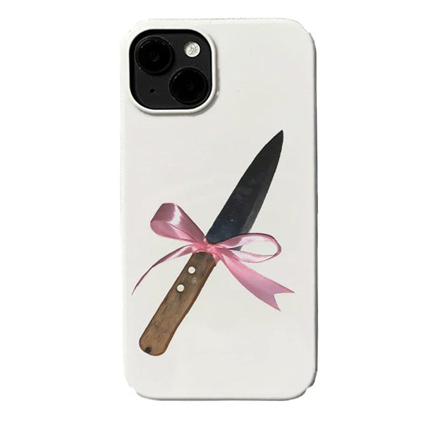 Cute Bowknot Knife iPhone Case - Y2K Aesthetic Phone Accessory for Coquette Style