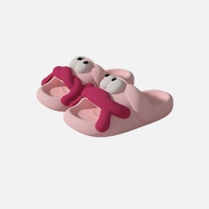 Cute Cartoon Big Eye Slippers for Cozy Y2K Aesthetic and Comfy Home Vibes