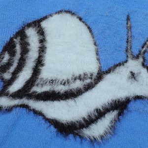 Cute Cartoon Snail Sweater - Y2K Aesthetic Knit Top for Cozy, Comfy Outfits