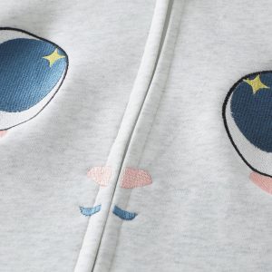 Cute Embroidered Cartoon Rabbit Hoodie - Y2K Aesthetic Comfy Top for Cozy Outfits