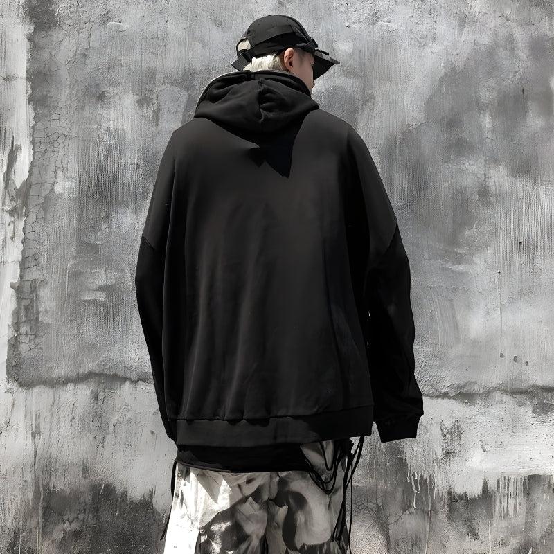 Cyberpunk Aesthetic Ghost Full Zip-Up Hoodie for Trendy Y2K Fashion Lovers