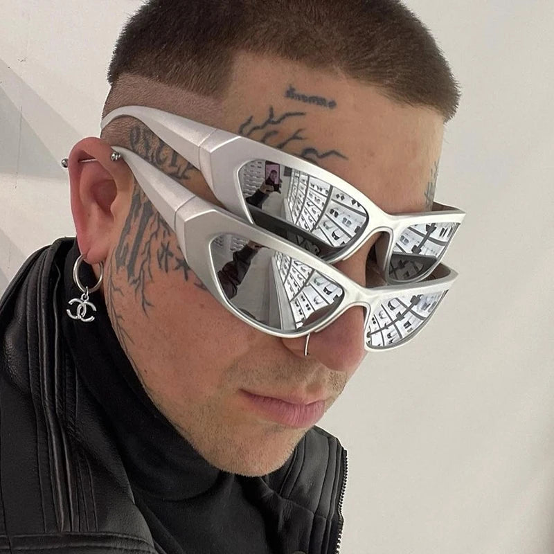 Cyberpunk Cat Eye Sunglasses for Y2K Fashion and Aesthetic Rave Outfits