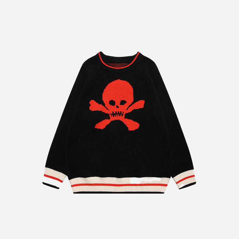 Deadly Hazard Oversized Y2K Sweater: Grunge Aesthetic Comfy Top for Effortless Style