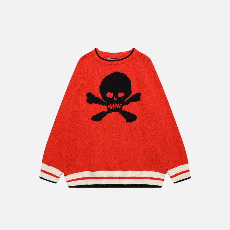 Deadly Hazard Oversized Y2K Sweater: Grunge Aesthetic Comfy Top for Effortless Style