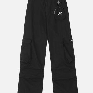 Detachable Pocket Cargo Pants for Y2K Aesthetic and Grunge Style Outfits