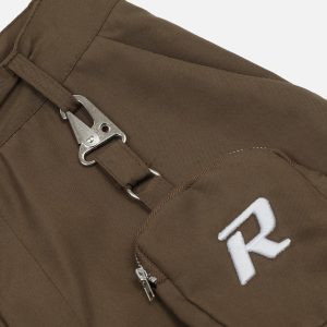 Detachable Pocket Cargo Pants for Y2K Aesthetic and Grunge Style Outfits