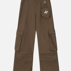 Detachable Pocket Cargo Pants for Y2K Aesthetic and Grunge Style Outfits