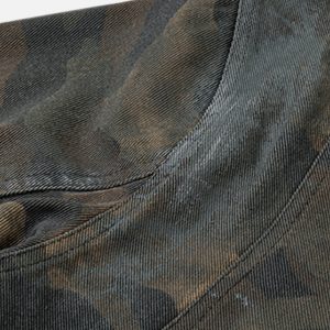 Dirt Washed Camouflage Jacket - Y2K Grunge Style Outerwear for Aesthetic Outfits