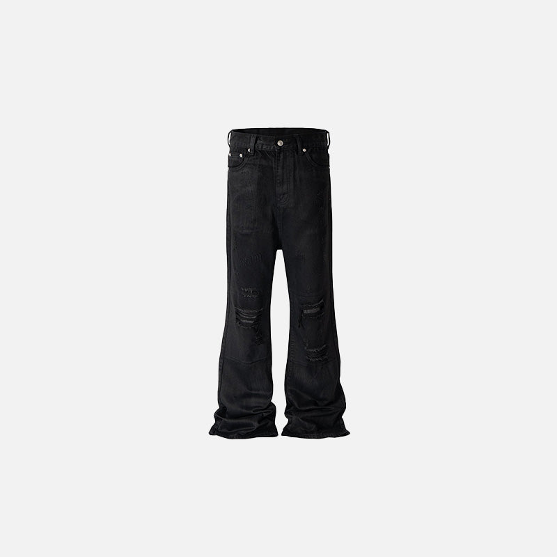 Distressed Baggy Black Jeans for Y2K Aesthetic and Grunge Style Outfits