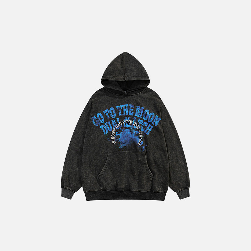 Distressed Washed Loose Hoodie for Y2K Aesthetic and Grunge Style Outfits