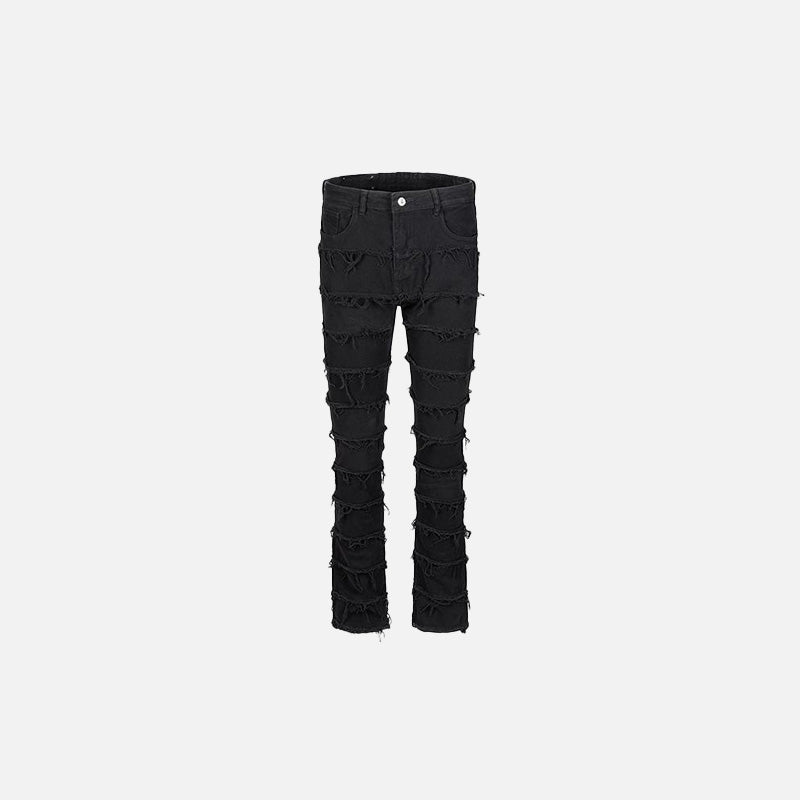 Distressed Y2K Straight Leg Jeans for a Trendy Grunge Aesthetic Look