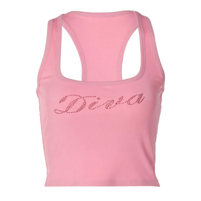 Diva Rhinestone Halter Top - Y2K Fashion Statement for Coquette and Grunge Aesthetics