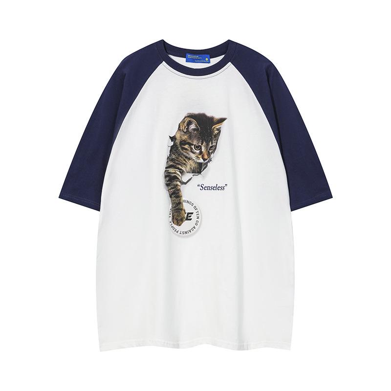 DM825 White Spell Sapphire Blue T-Shirt - 100% Cotton, S-XL, Y2K Aesthetic Spring/Summer Fashion