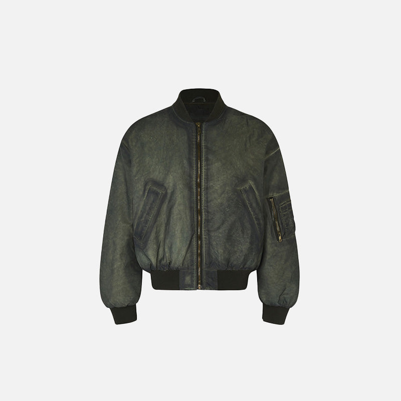 Dyed Distressed Padded Jacket for Y2K Aesthetic and Grunge Style Fashion Lovers