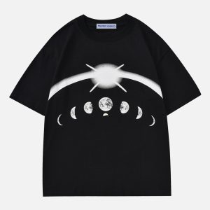 Earth Print Tee: Embrace Y2K Aesthetic with Eco-Friendly Style and Cute Comfort