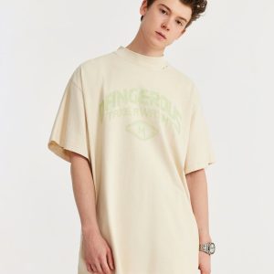 Edgy High-Neck T-Shirt in Y2K Style for Grunge Aesthetic Outfits