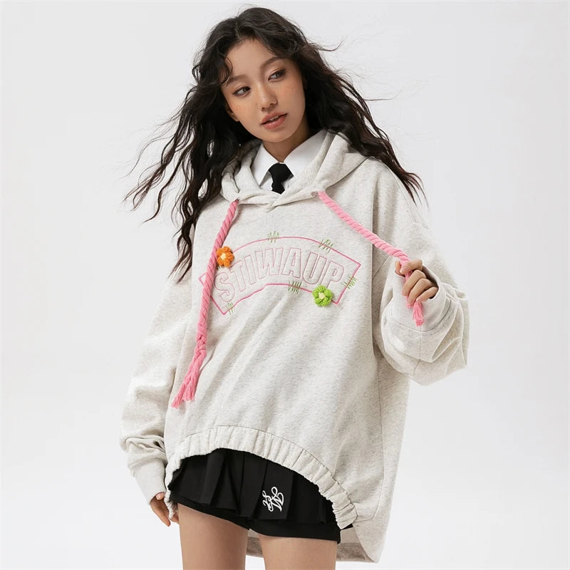 Electric Vibes Y2K Oversized Hoodie - Comfy Grunge Aesthetic for Effortless Style