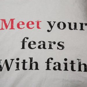 Embrace Your Fears with Faith: Y2K Aesthetic Graphic Tee for Bold Fashion Statements