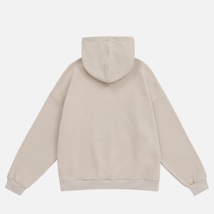 Embroidered Basic Hoodie: Y2K Aesthetic Essential for Cozy, Cute Outfits