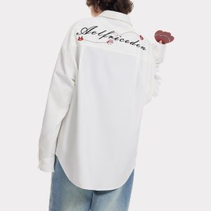 Embroidered Heartie Long Sleeve Top - Y2K Aesthetic Cute Shirt for Stylish Outfits