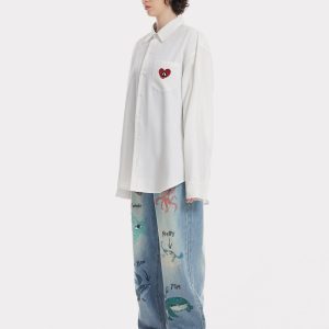 Embroidered Heartie Long Sleeve Top - Y2K Aesthetic Cute Shirt for Stylish Outfits