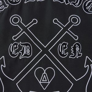 Embroidered Ship Anchor Bomber Jacket - Y2K Aesthetic Outerwear for Trendy Looks